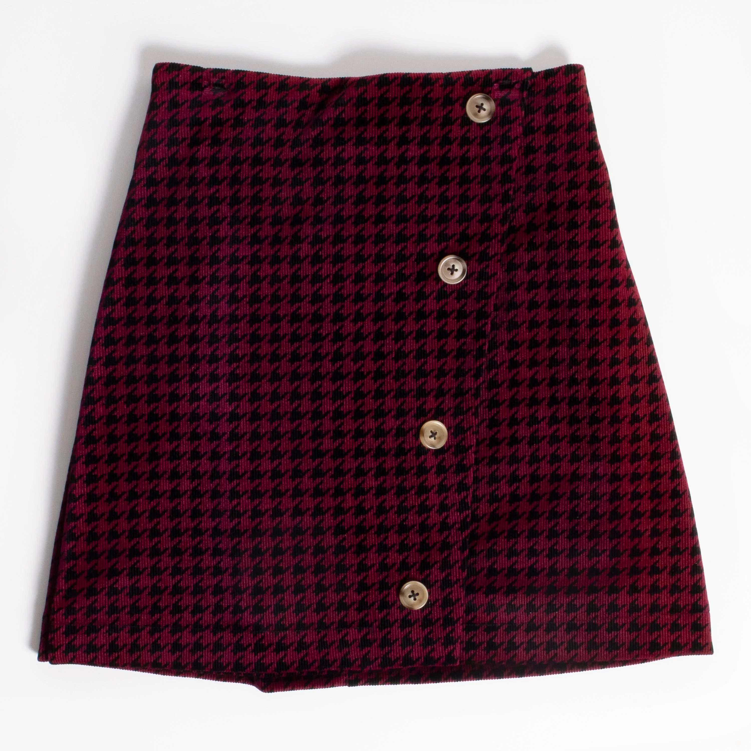 Houndstooth Cord Skirt